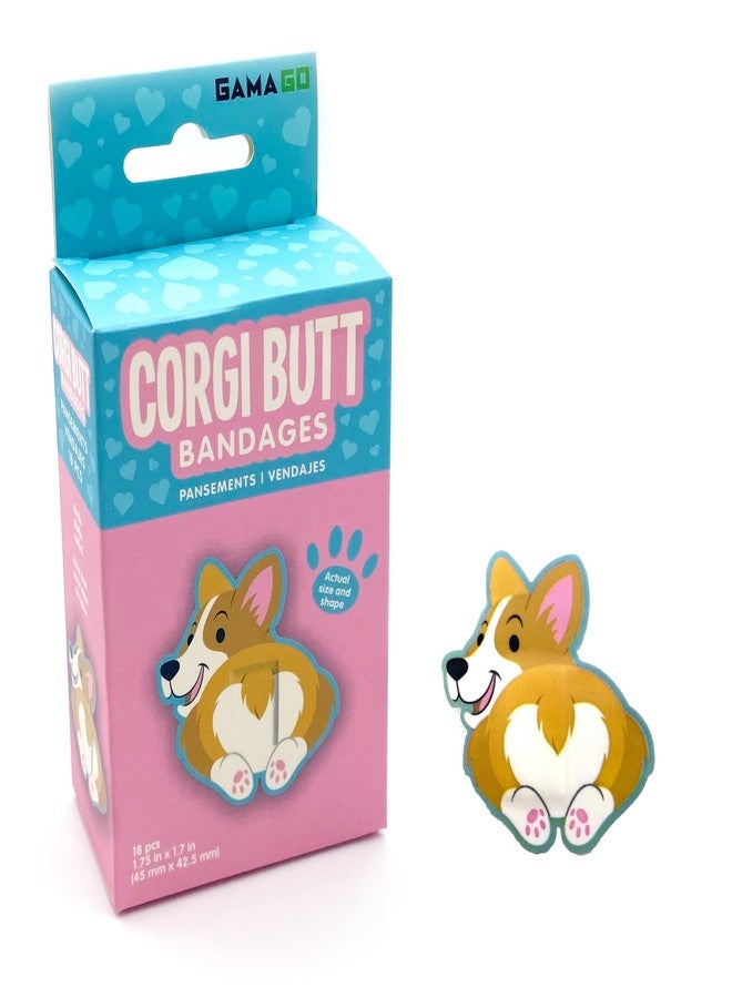 GAMAGO Corgi Butt Bandages for Kids & Kidults - Set of 18 Individually Wrapped Self Adhesive Bandages - Sterile, Latex-Free & Easily Removable - Funny Gift & First Aid Addition - Image 1